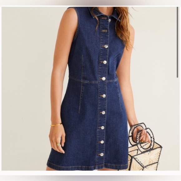 Mango sleeveless denim dress. NWOT - Picture 1 of 4